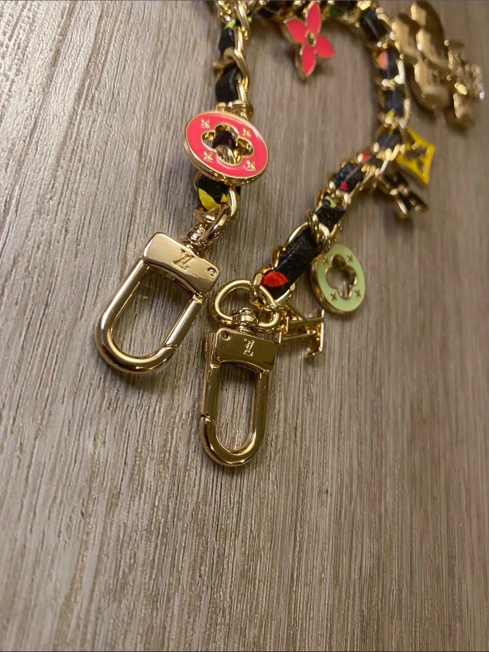 Louis Vuitton Vivienne Chain Bag Charm Multicolor Monogram Flowers Limited Editi
